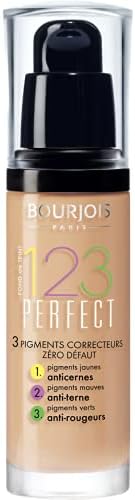 Bourjois 123 Perfect Medium Coverage Liquid Foundation 53 Light Beige, 3ml