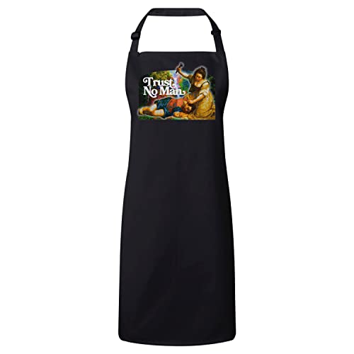 Tablier cuisine humour Trust No Man cadeau idéal pour passionné de mèmes et de cuisine