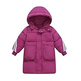 Generisch Winterjacke Mädchen Puffer Jacke Warm Daunenmantel Lang Outdoorjacke Winddicht Wintermantel Casual Daunenjacken Dicker Kinderjacke Thermal Jacket Mantel Kapuzenjacke