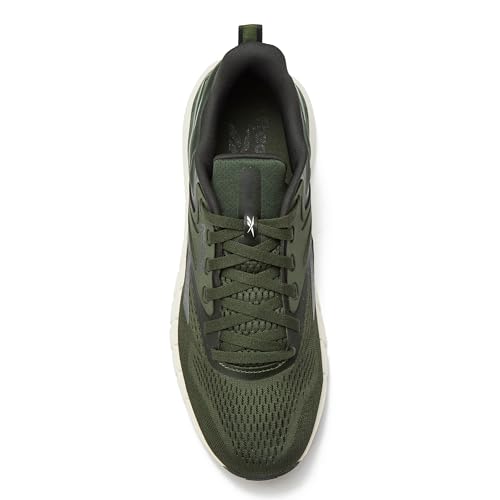 Reebok Nano Gym Sneakers for Men, Workout Mens Shoes, Grit Green/Grey 6/Chalk, 9