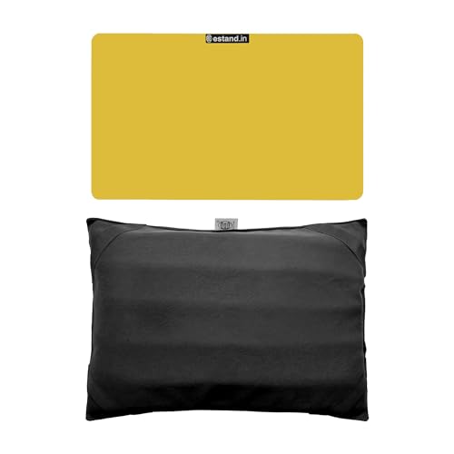 Image of Lap Board for Study | Home | Dining | Office | Laptop | Computer Desk | Reading & Writing | Multi-Purpose | Made in India | (Yellow, CUSHION-14X18-YELLOW)