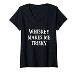 Photo Gallery donna whisky mi fa frisky - festa divertente maglietta con collo a v Photo Gallery donna whisky mi fa frisky - festa divertente maglietta con collo a v