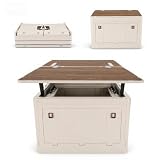 Mazatzal Camping Storage Box, Rock Gray, with Foldable Table Top