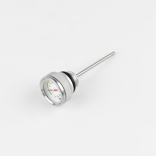 HI-LINE バイク用 油温計 スーパーカブC50/C70/C90用 オイル温度計 計測範囲0~200℃ オートバイ 温度計 温度 測定 便利 オイルテンプ メーター おしゃれ ドレスアップ 温度テスター メーター バイクパーツ (シルバー)