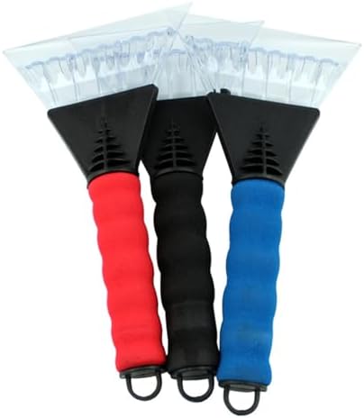 3Pcs Snow Scraper Heavy Duty Plastic Ice Scraper Car Snow Shovel with Rubber Handle Sleeve Defrost Snow Brush Snow Removal Tool Frost Removal Scraper for Car, Track 3pcs