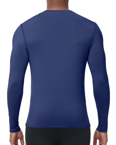 RIKUAOU Men's Thermal Compression Shirts, Long Sleeve Fleece Lined Cold - image 2