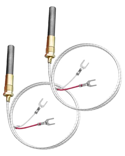 OCHIKI 2Pcs 24\" Thermopile Generator 750mv Fit for Fireplace Fire Gas Stoves Heat & Glo Gas Stoves Oven Water Heater Frying Furnace Thermocouple Replacement, Aluminum