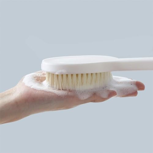 Image of Body Brush Dry Brushing Shower Bath Brush Long Handle Gentle Back Skin Scrubber Exfoliate Massage Improve Blood Circulation Cellulite Treatment