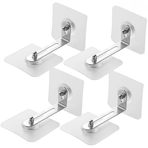 Image of 4 PCS Adhesive Furniture Wall Anchors No Drill, Anti Tip Furniture Straps Kit for Baby Proofing, Secure Bookcase Dresser Shelf Cabinet to Wall for Child Safety - Removable, No Screw