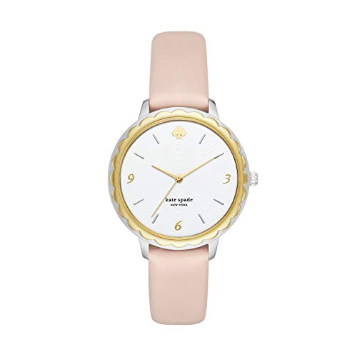 Kate Spade Women's Morningside Stainless Steel Quartz Watch with Leather Strap, Pink, 16
