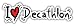 20cm! Hochwertiger Kühlschrank-Auto-Aufkleber Sticker Cartoon Comic Ich liebe I love Decathlon Slogan UV&Waschanlagenfest Decal