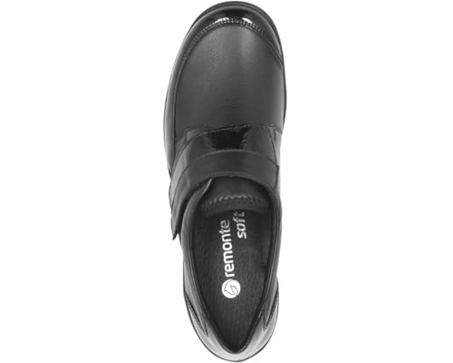 Remonte R7600 H Extra Width : Chaussures Scratch Femme Noir Lisse