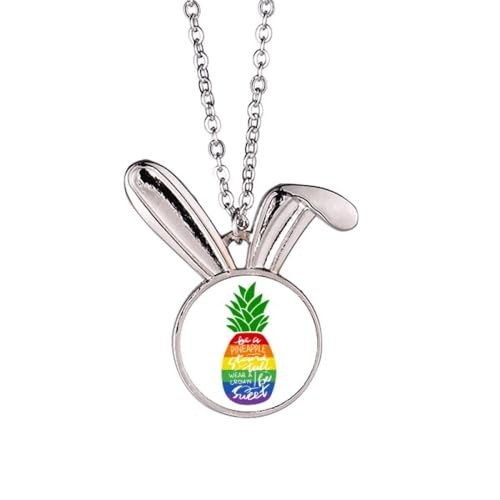 Collier pendentif lapin LGBT arc-en-ciel, le cadeau de fierté idéal