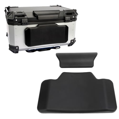 Bonbela Motorrad -Top -Box -Rückenlehre -Pad -Schwanzkasten Rückenlehne Universell Bequemes Selbstklebbares PU -Leder für 55L 65L Heck Top Case Passagierunterstützung
