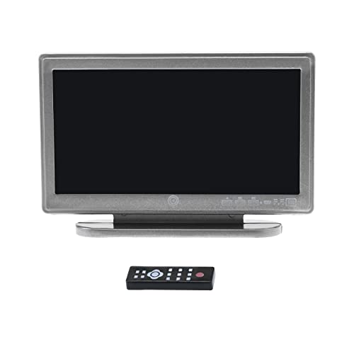 ECSiNG Puppenhaus Miniatur TV 1:12 Maßstab Kunststoff Mini Fernseher Simulation TV mit Fernbedienung Mini Möbel Modell Spielzeug Puppenhaus Dekoration Zubehör