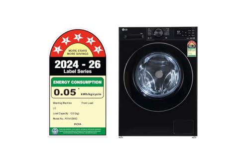 Image of LG 12 Kg 5 Star AI Direct Drive Fully Automatic Front Load Washing Machine (FX1412N5O, Onyx Black, TurboWash 360, Steam, Inverter Direct Drive, Wi-Fi Connectivity)