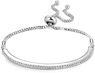 Philip Jones Silver Plated Friendship Bracelet Created with Zircondia® Crystals