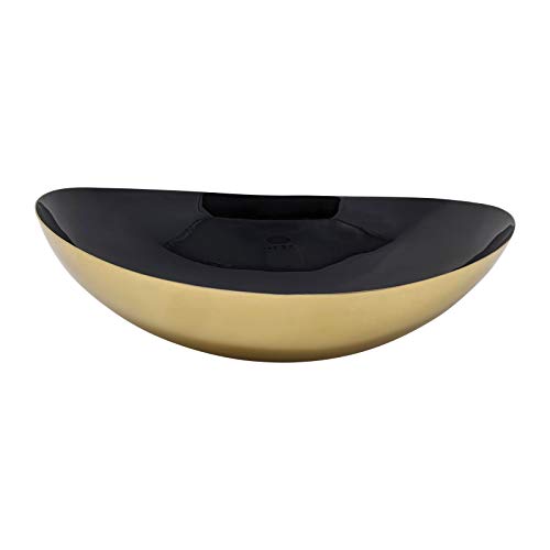 LaLe Living Bol en fer doré et noir 23,5 x 7 cm