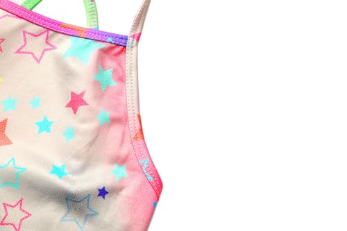 Image of iLover Girls Sparkle One Piece Swimsuits Crossback Swimwear Beach Bathing Suit with Adjustable Strap 4-10 Years