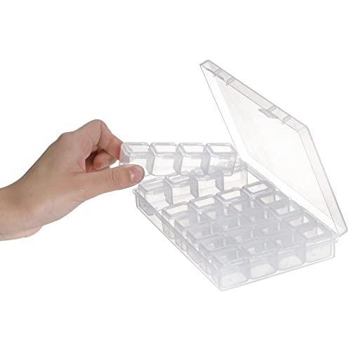 Lawei Pack of 10 Diamond Embroidery Box Diamond Painting Storage Boxes, Sorting Boxes Each with 28 Compartment - Image 3