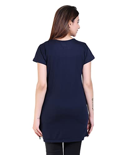 Image of DG Divine GirL Women's Cotton Printed Long Regular Fit Round Neck Top /T-Shirt /Tshirts