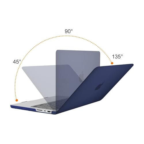 Image of MOSISO Compatible with MacBook Pro 14 inch Case 2025 2024 2023 2022 2021 M5 M4 M3 M2 M1 A3434 A3112 A3185 A3401 A2918 A2992 A2779 A2442, Hard Shell&Keyboard Cover&Screen Film&Pouch,Navy Blue