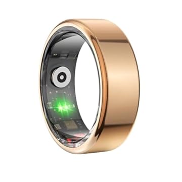 Nova tendência moda saúde anel dedo fitness rastreador freqüência cardíaca anel inteligente para homens wearable casal jóias feminino,10,Gold