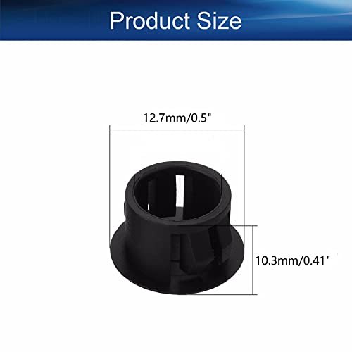 Image of Heyiarbeit 100pcs Hole Plugs 1 /2 inch / 13mm Nylon Plastic Round Snap in Type Locking Hole Tube Furniture Fencing Post Pipe Insert End Caps Black Tone