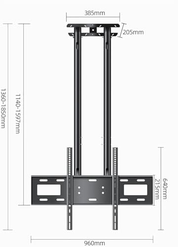 Support de plafond pour téléviseur la solution gain de place pour écrans 37-80 pouces - 3