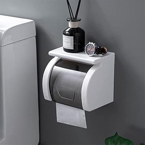 Beruyu Toilet Paper Holder with Shelf Cover