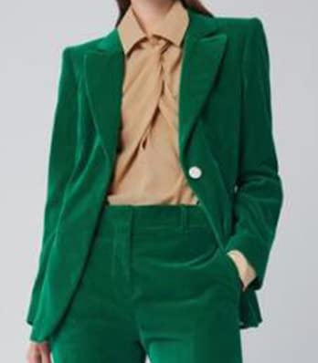 Topgh Women's Suiting 2Pcs Velvet One Button Ladies Office Wedding Party Pant Suits Navy Blue Medium #TOP3