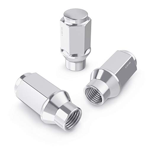 20Pcs Chrome Silver Bulge Lug Nuts - 1/2X20 Threads - 1.75 Inch Length - Et Style (Extended Threads) - Cone Conical Taper Seat Shank - Closed End - Compatible With 5Lug Vehicles Wheels #TOP5