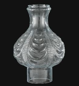 B&P Lamp® 3" X 9" Clear "Coolidge Drape" Pattern Chimney