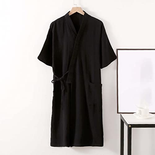 Mens Robes Casual Lightweight Knee Length Comfy Soft Absorbent Mens Pajamas Bathrobes for Pool Shower Loungewear2