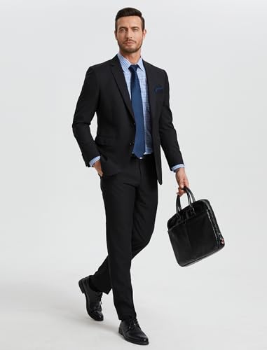 Image of HISDERN Mens Dress Shirt with Tie Pocket Square Set Classic Button Down Shirt Matching Tie Long Sleeve Shirts