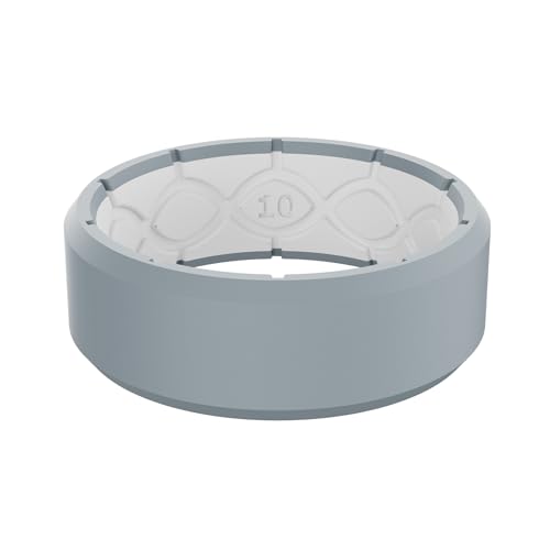 Groove Life Edge シリコンリング - 通気性のあるゴム製結婚指輪、ユニークなデザイン、快適フィットリング, 15, シリコーン, 宝石なし