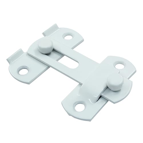 Image of 2 Packs Flip Latch Lock, 2.76 inch*1.99 inch Barn Door Latches, White Sliding Barn Door Lock Hardware Gate Latches, Bi-fold Door Lock, Stainless Steel Door Latches for Barn, Cabinet, Window, Closet