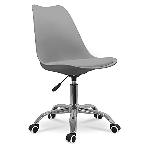 Waytex Lakar Chaise de Bureau Scandinave à roulettes Hauteur Réglable Gris…