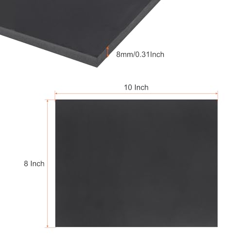 Image of Expanded PVC Plastic Sheet 5 /16 inch Thick, 8 inchx10 inch Lightweight Rigid Foam Sheet, [for Crafts Signage Displays Digital Screen Printing] - Black / 3 Pcs