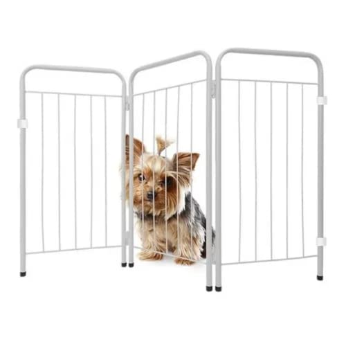 Cercado Dobrável Portatil Pet Cachorro Cães 102 cm Branco