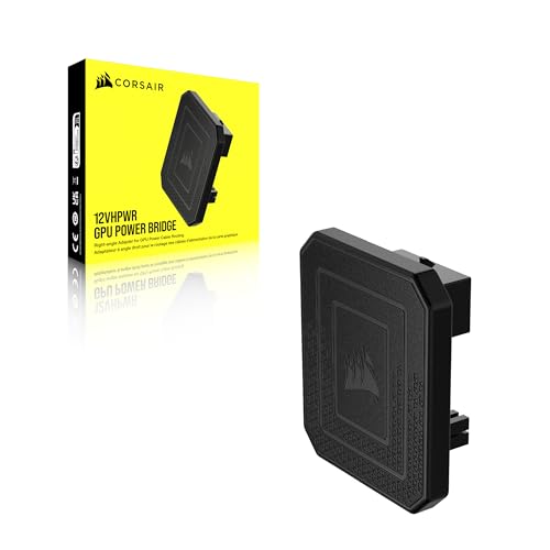 Image of Corsair PCIe 5.0 12VHPWR GPU Power Bridge - for NVIDIA GeForce RTX 40 Series - 180 Bend - Right-Angle Adapter - Clean Cabling - Only for Use with PCIe 5.0 12VHPWR GPUs - Black