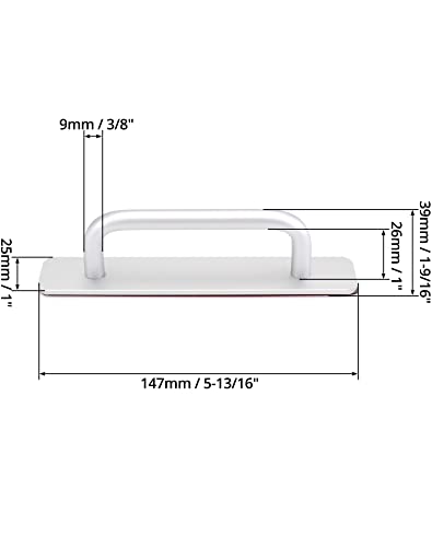 QWORK® 2PCS Door Pull Handle Self Adhesive Aluminum Alloy Push Pull Door Handle Sliding Door Handle No Drilling for Gate Cupboard Toilet Cabinet Garage Shed Barn, 150 x 25 mm