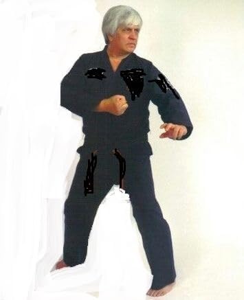 Ed Parker Jr. Signature Kenpo Gi, Black Stone-Washed Cotton, Double Stitched with Padded Knees, Inside Wallet Pocket, Carrying Case Included size 5