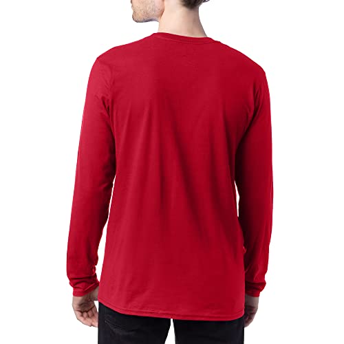 Hanes Men's Long Sleeve Nano Cotton Premium T-Shirt (Pack of 2), Deep Red, Small - image 3