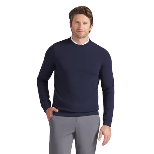 PUMA Men's Standard Cloudspun Fleece Golf Crewneck, Deep Navy