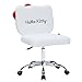 Impressions Vanity Hello Kitty Teddy Swivel Vanity Chair for Makeup Desk, Armless Rolling Chair with Wheels, Adjustable Height, 360 Degree Swing, Comfy Foam Padded Seat and Backrest (Teddy White)
