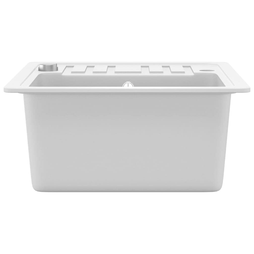 vidaXL Fregadero de cocina con un seno granito blanco