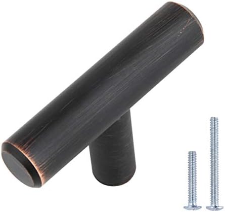 Amazon Basics T-Bar Cabinet Knob, 1/2-Inch Diameter, 2-Inch Length (3-Inch Hole Center), Oil Rubbed Bronze, 10-pack