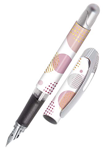 Online Pluma estilográfica College Shiny Bubbles, tinta para diestros, mango ergonómico, pluma de iridio de alta calidad, cartuchos de tinta estándar, color azul, apto para alérgicos