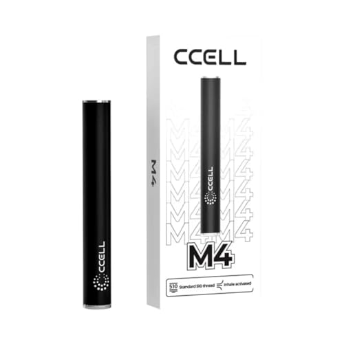 CCELL M4 510 Battery Draw Activated Slim Lightweight and Highly Portable Stainless Steel Body 290mAh USB-C - CCELLS Most Popular 510 Battery (No Nicotine)